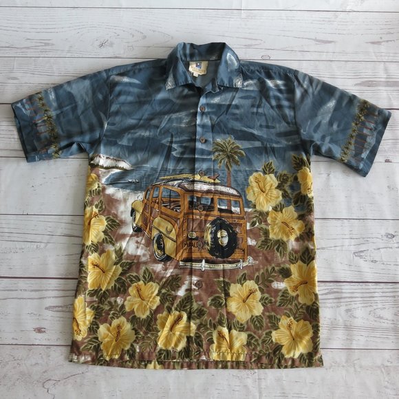 Maui Maui Hawaiian Islands Button Down Short Sleeve Hawaiian Shirt - Size 19/20 - Picture 2 of 6